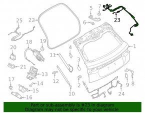 Проводка дверей багажника права Land Rover Range Rover Velar 18-23