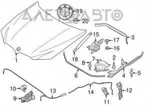 Накладка замка капота права BMW X3 G01 18-24