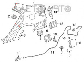 Чверть крило задня права Toyota Camry v55 15-17 usa на кузові, чорна, вм'ятинка, тичка