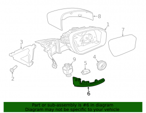 Поворотник зеркала левый Land Rover Range Rover Evoque 12-15