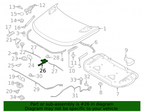 Ручка відкриття замка підкапотна капота Land Rover Range Rover Sport 13-22