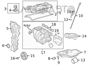 Крышка маслозаливной горловины Lexus RX350 16-22 2GR-FKS
