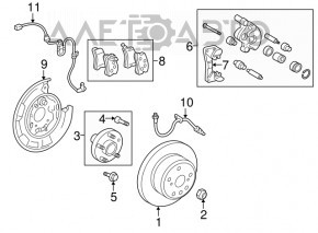 Кожух тормозного диска задний правый Toyota Highlander 08-13