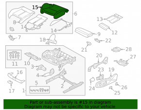 Обшивка подушки пассажирского сиденья Audi A4 B9 17-19 кожа черная, с подогревом и коленной подпоркой, под химчистку