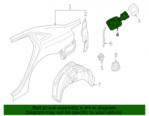 Корпус лючка бензобака Audi A3 22-26