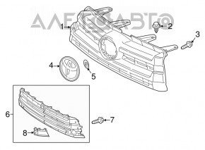 Решетка радиатора grill Toyota Highlander 17-19 черная