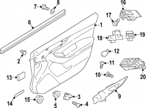 Управление стеклоподъемником передним левым Subaru Impreza 17-23 GK, черн, 2 auto