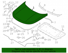 Капот голий Land Rover Discovery 17-23