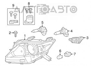 Крепление фары нижнее правое Lexus RX350 RX450 13-15