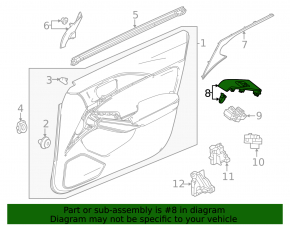 Накладка управления стеклоподъемником передним правым Honda Civic XI FE/FL 22-26 черная