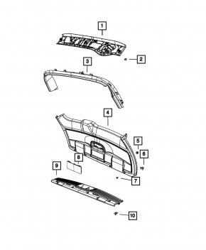 Накладка проема багажника Dodge Grand Caravan 11-16 беж