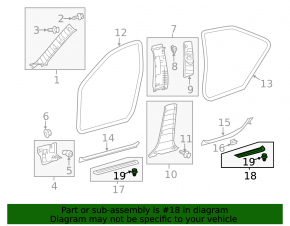 Накладка порога задняя левая внешняя Toyota Avalon 13-18 хром