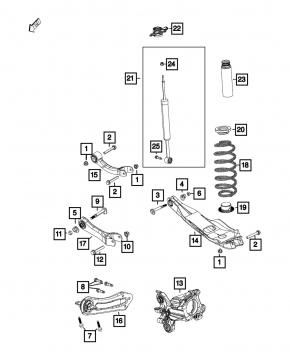 Пружина ззаду ліва Jeep Cherokee KL 19-23 AWD