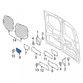 Обшивка двери багажника правая верхняя Ford Transit Connect MK2 13-23 25груз