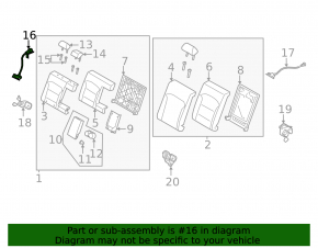 Рычаг откидывания задних сидений правый Hyundai Elantra 21-23 с замком