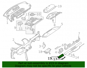 Накладка передней панели левая Mercedes W167 GLE 350 450 20-23 глянец, под темное дерево, с подсветкой