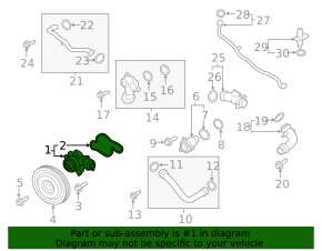 Помпа водяная Porsche Cayenne 19-26 2.9T, 3.0T