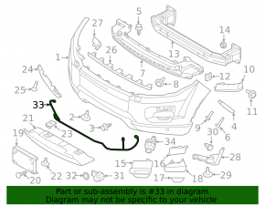 Провід переднього бампера Land Rover Range Rover Evoque 12-15 без автопарковки, без птф