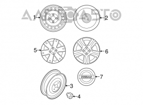 Запасное колесо докатка Nissan Rogue Sport 17-23 R16 5x114.3