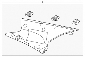 Накладка задней стойки правая Toyota Camry v55 15-17 usa серая