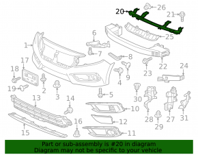 Кронштейн переднего бампера центральный Honda Civic X FC 16-21