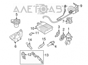 Канистра с углем абсорбер голая Ford Focus usa 08-11