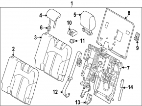 Подголовник 3 ряда левый Mazda CX-90 24-26 кожа черная под 60/40