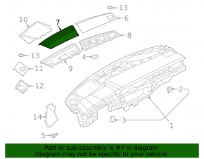 Накладка передньої панелі верхня центральна Audi A6 C8 19-24 чорна