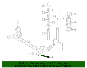 Болт крепления задней балки 2шт Nissan Leaf 18-24