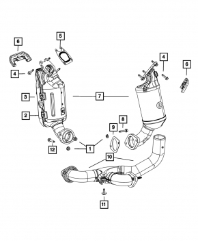 Катализатор задний Dodge Journey 11-19 3.6 FWD