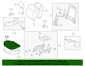 Пассажирское сидение Toyota Camry v50 12-14 usa без airbag