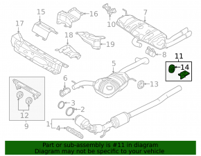 Кронштейн глушителя задней части с бочкой средн VW Beetle 12-17 2.5