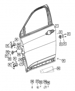 Дверь в сборе передняя левая Jeep Compass 17-26