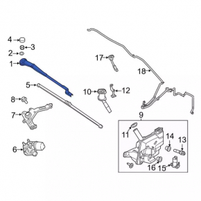 Поводок дворника правый Ford Focus mk3 11-18