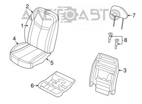 Водительское сидение Chrysler 200 11-14 без airbag, кожа черн