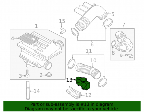 Воздухоприемник задняя часть VW Jetta 16-18 USA 1.4Т