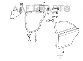 Дверь голая задняя правая Toyota Camry v40