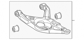 Рычаг нижний под пружину задний правый Mercedes W167 GLE 350 450 20-26