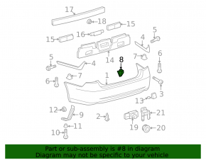 Крепление заднего бампера правое короткое Lexus ES350 07-12