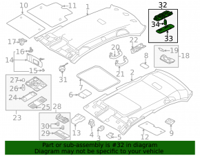 Плафон освещения задний VW Jetta 11-18 USA серый