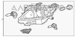Фара передняя правая Lexus RX350 RX450h 13-15 рест галоген