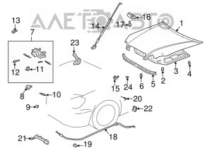 Опора упор капота Lexus IS200 IS300 99-05