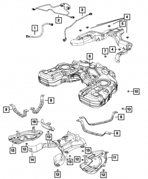 Топливный бак Jeep Grand Cherokee WK2 12-22 3.6