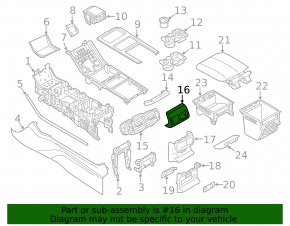 Накладка центральной консоли задняя верхняя Land Rover Range Rover Velar 18-23 черная