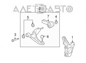 Цапфа передняя правая Acura MDX 07-13