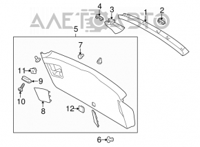Обшивка двери багажника верхняя Subaru Outback 10-14 черн