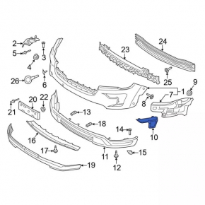 Заглушка ПТФ передняя левая Ford Explorer 18-19 рест