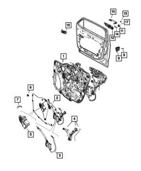 Замок двери передней левой Jeep Renegade 15-18