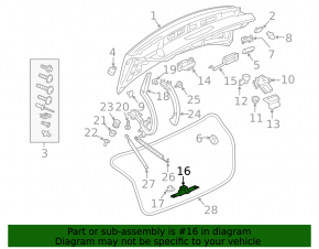 Скоба замка крышки багажника Audi A6 C8 19-24