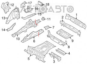 Задняя панель BMW X3 F25 11-17 2 части, на кузове, черная
